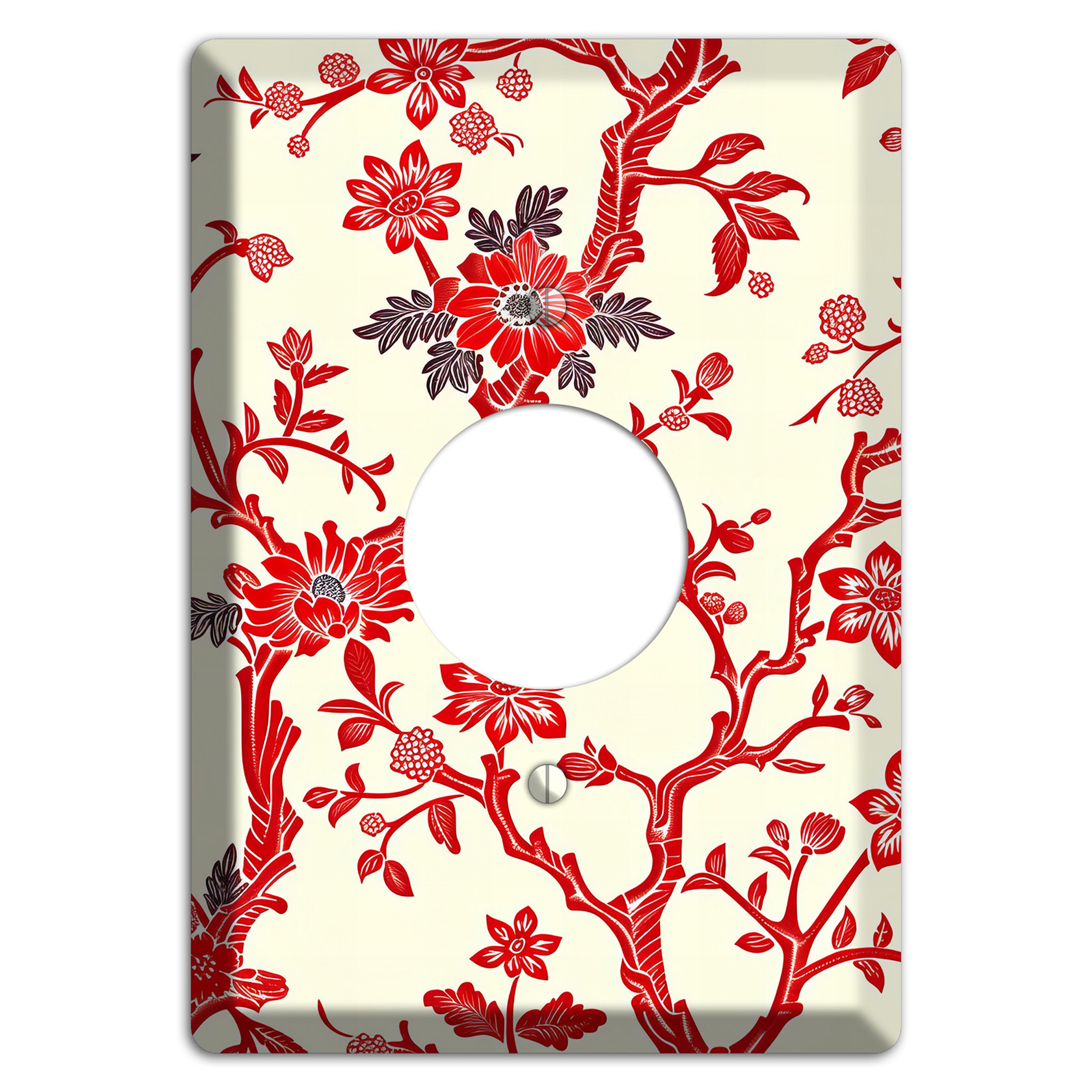Crimson Branch & Bloom Single Receptacle Wallplate