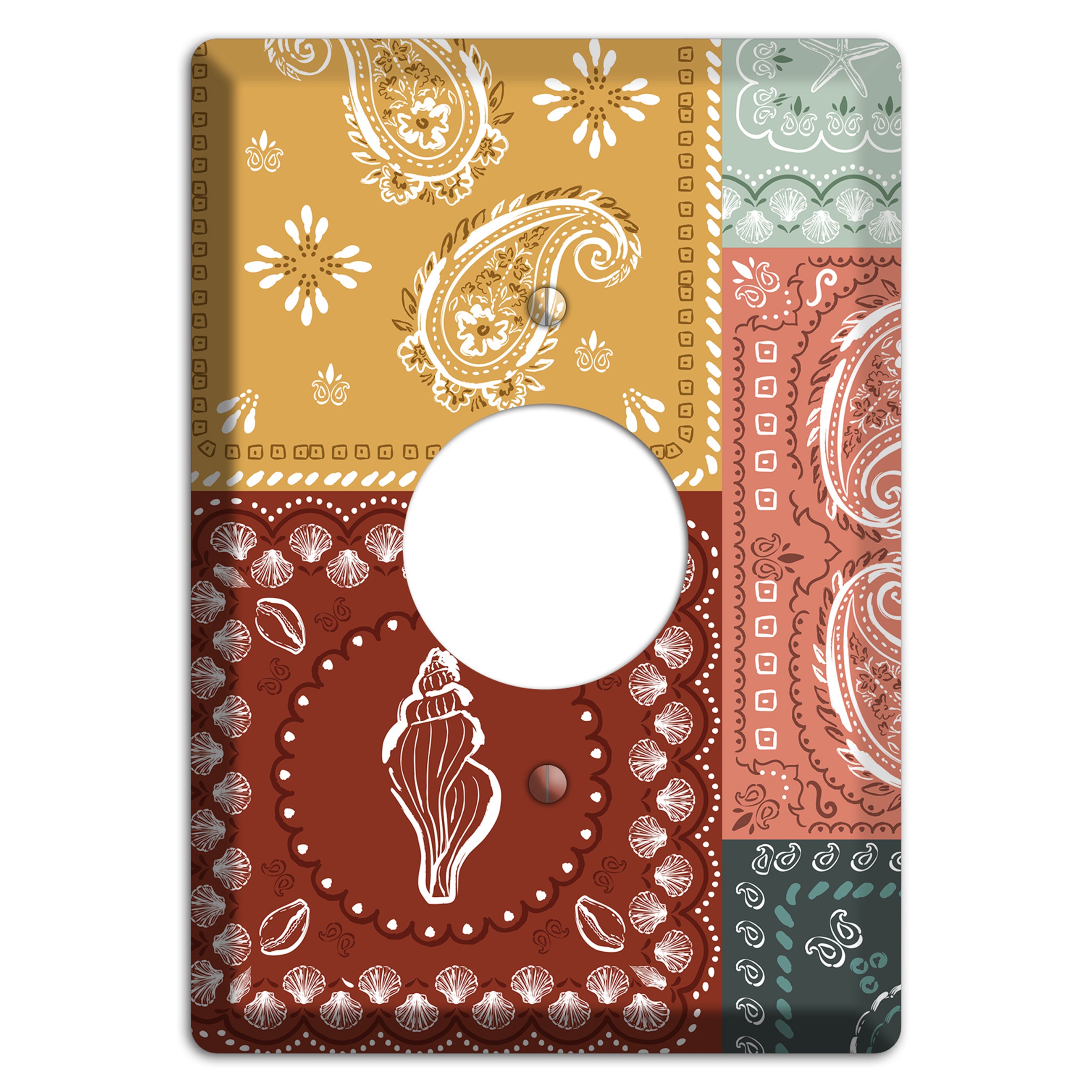 Patchwork Shore Reverie Single Receptacle Wallplate