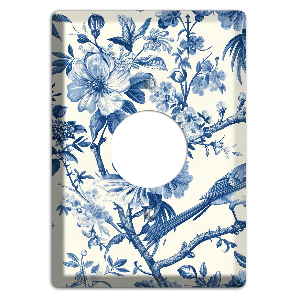 Garden Reverie Blue Single Receptacle Wallplate