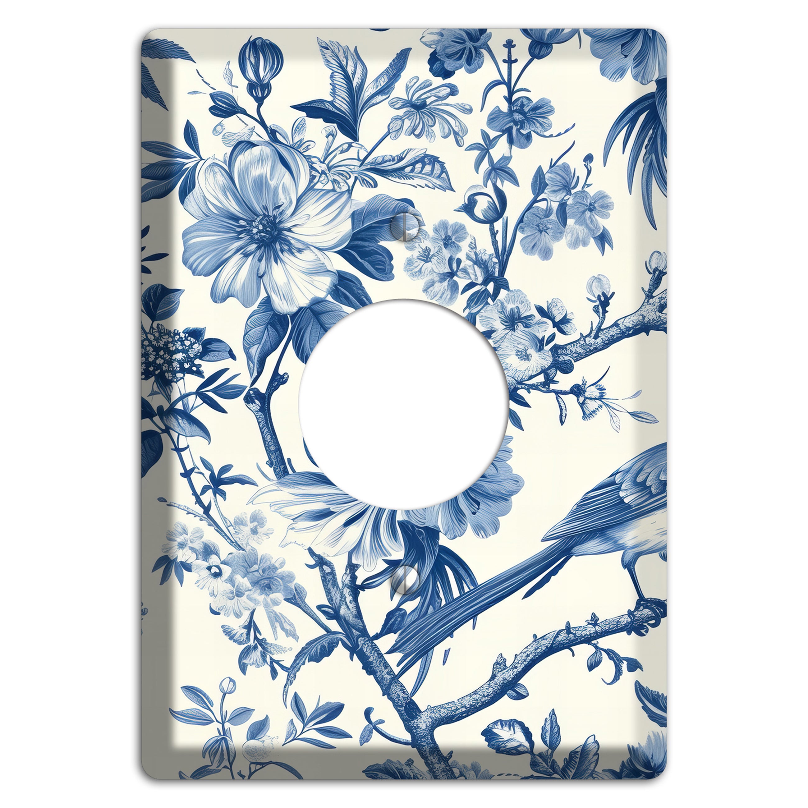 Garden Reverie Blue Single Receptacle Wallplate