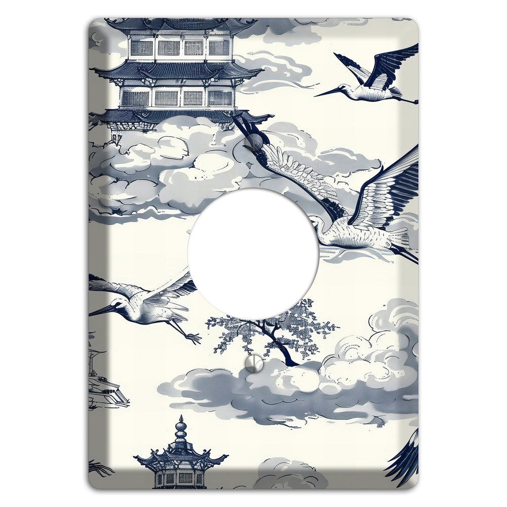 Crane Sky Toile Single Receptacle Wallplate