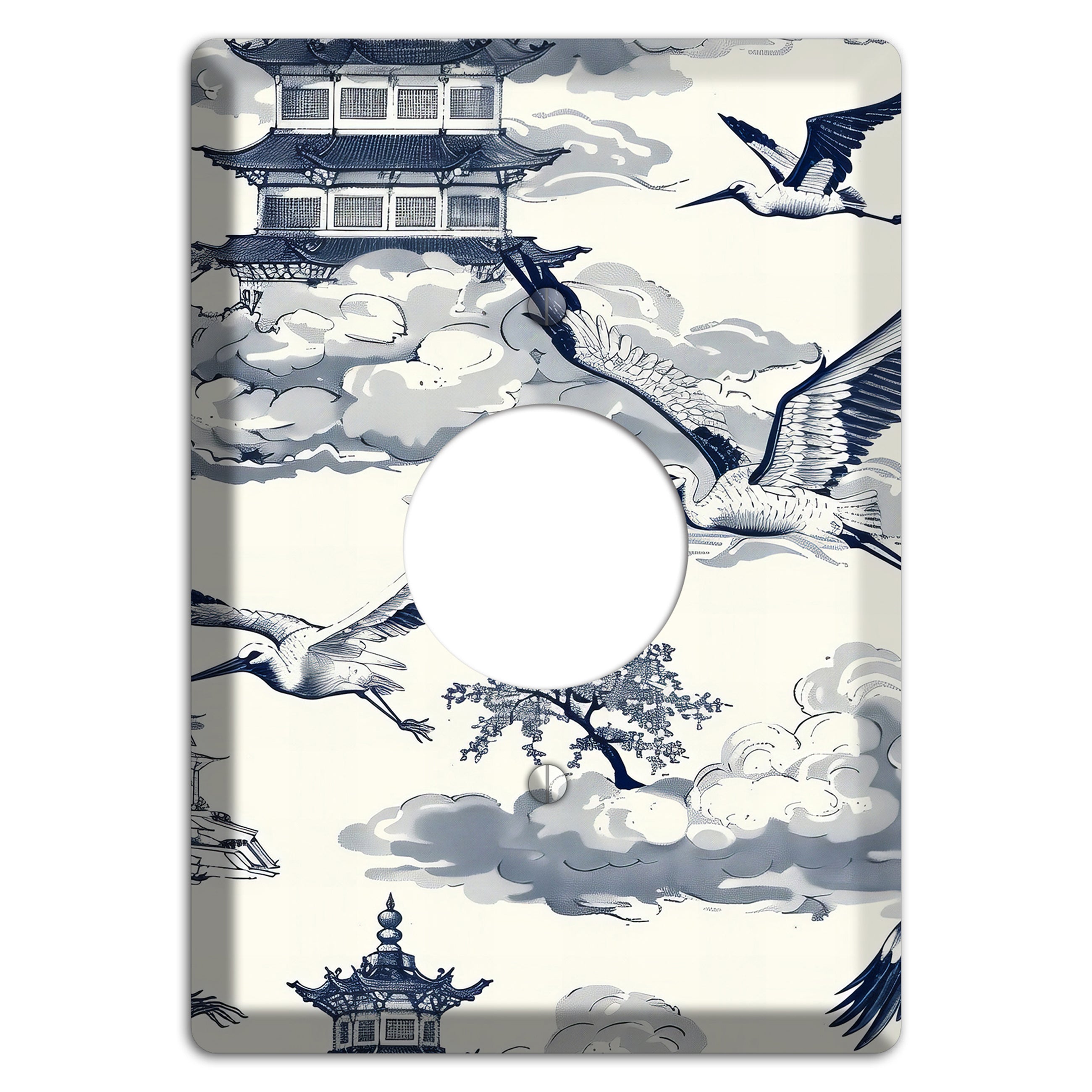 Crane Sky Toile Single Receptacle Wallplate