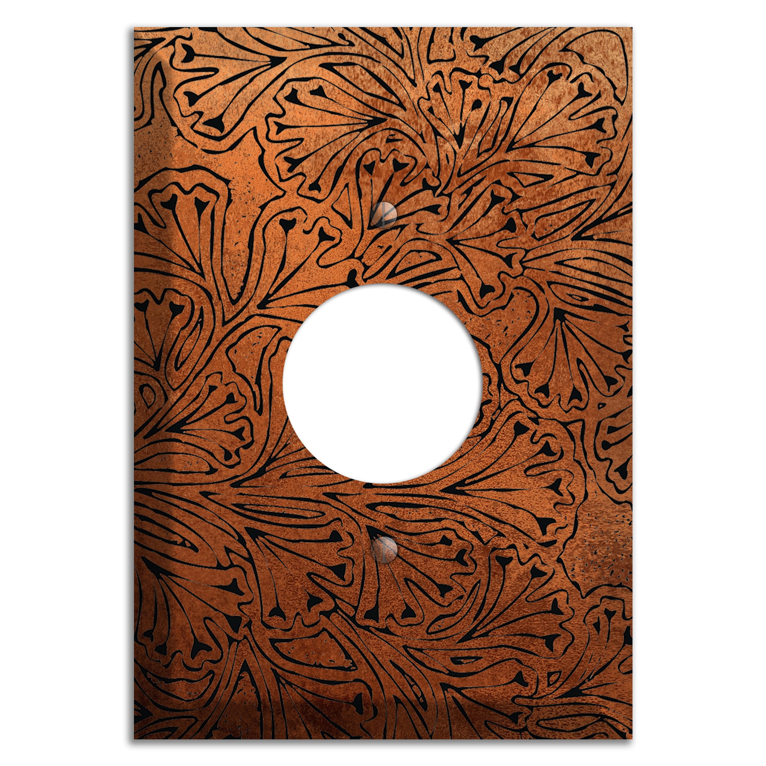 Antique Copper Maiden Fern Single Receptacle Wallplate