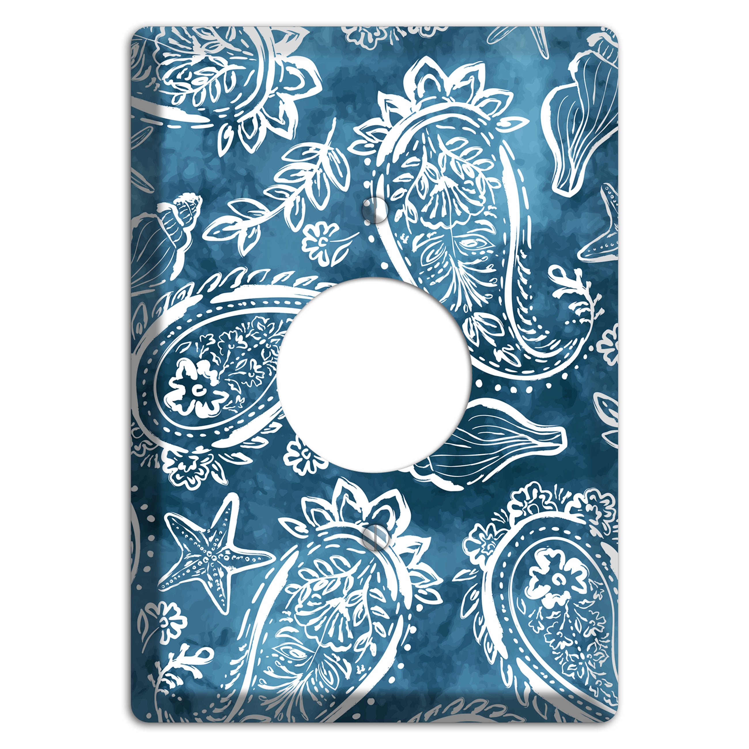 Indigo Tide Paisley Single Receptacle Wallplate