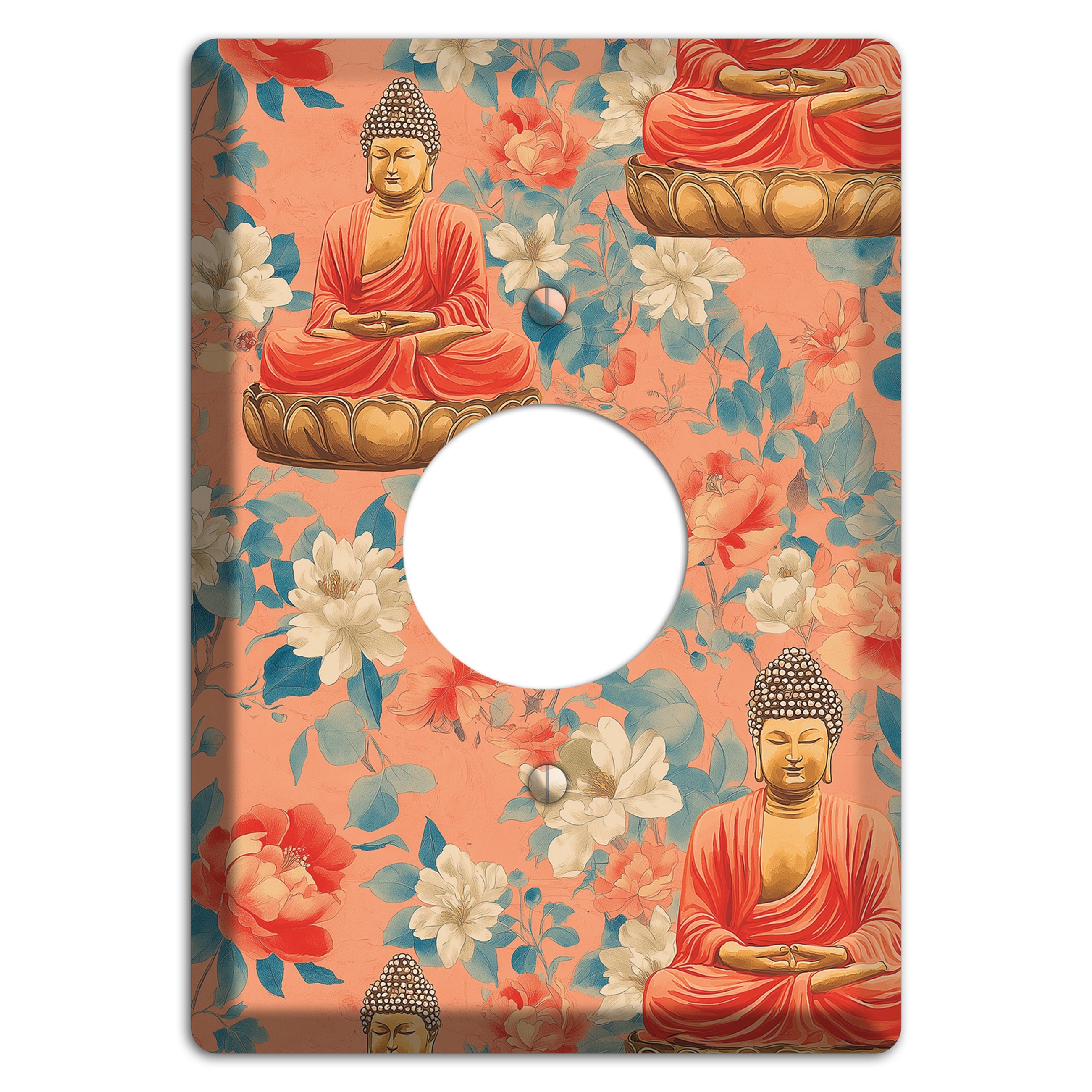 Lotus & Coral Single Receptacle Wallplate