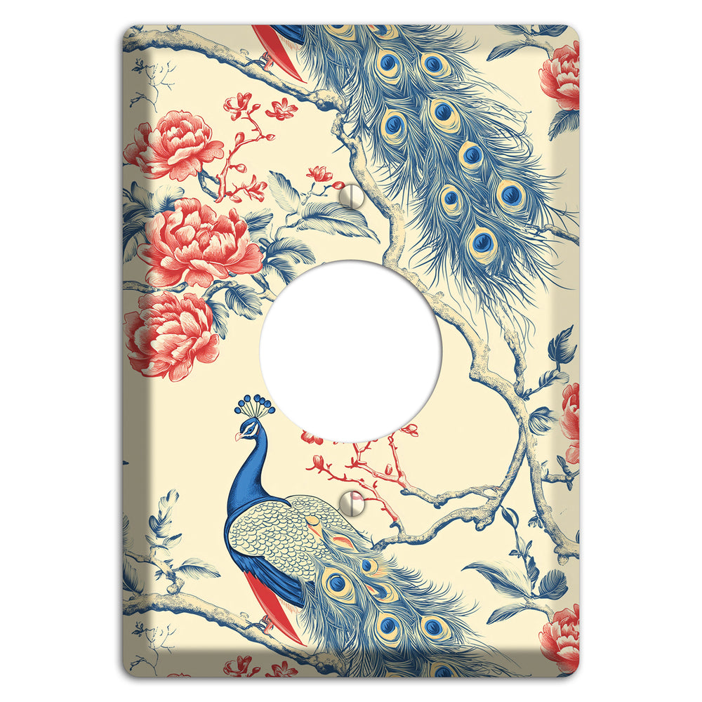 Peacock & Peony Single Receptacle Wallplate