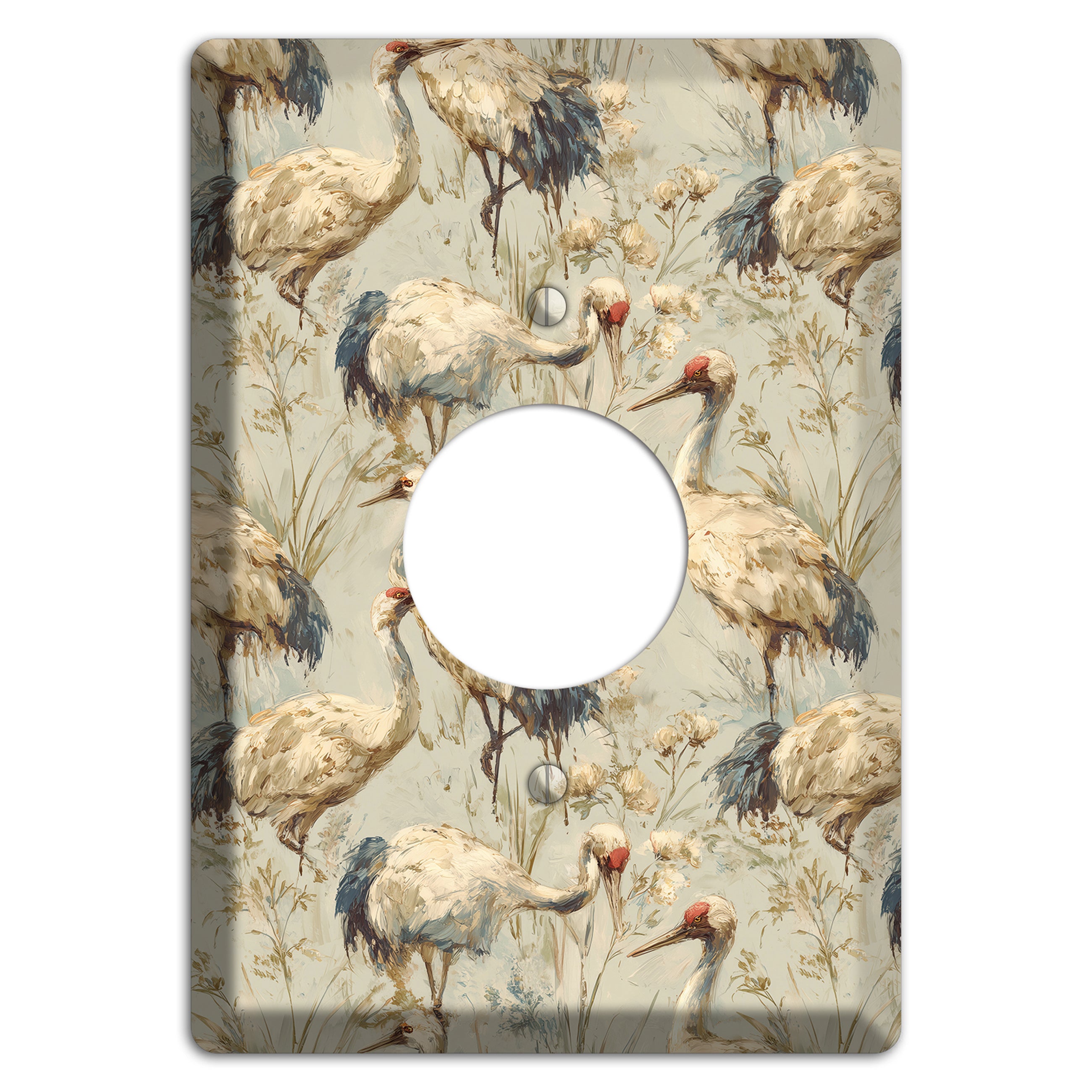 Driftwood Crane Marsh Single Receptacle Wallplate