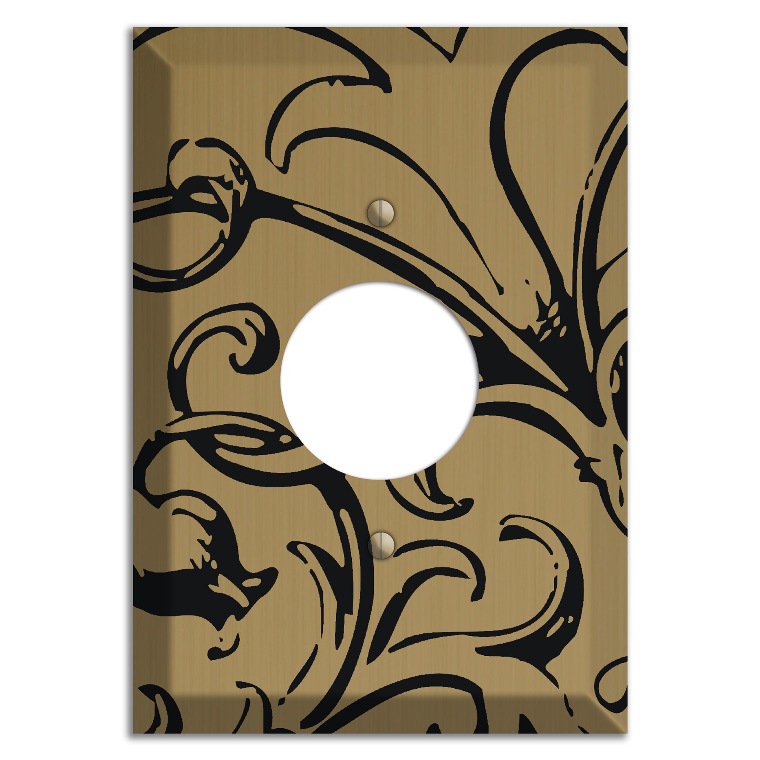 Tower Gold Baroque Scroll Single Receptacle Wallplate