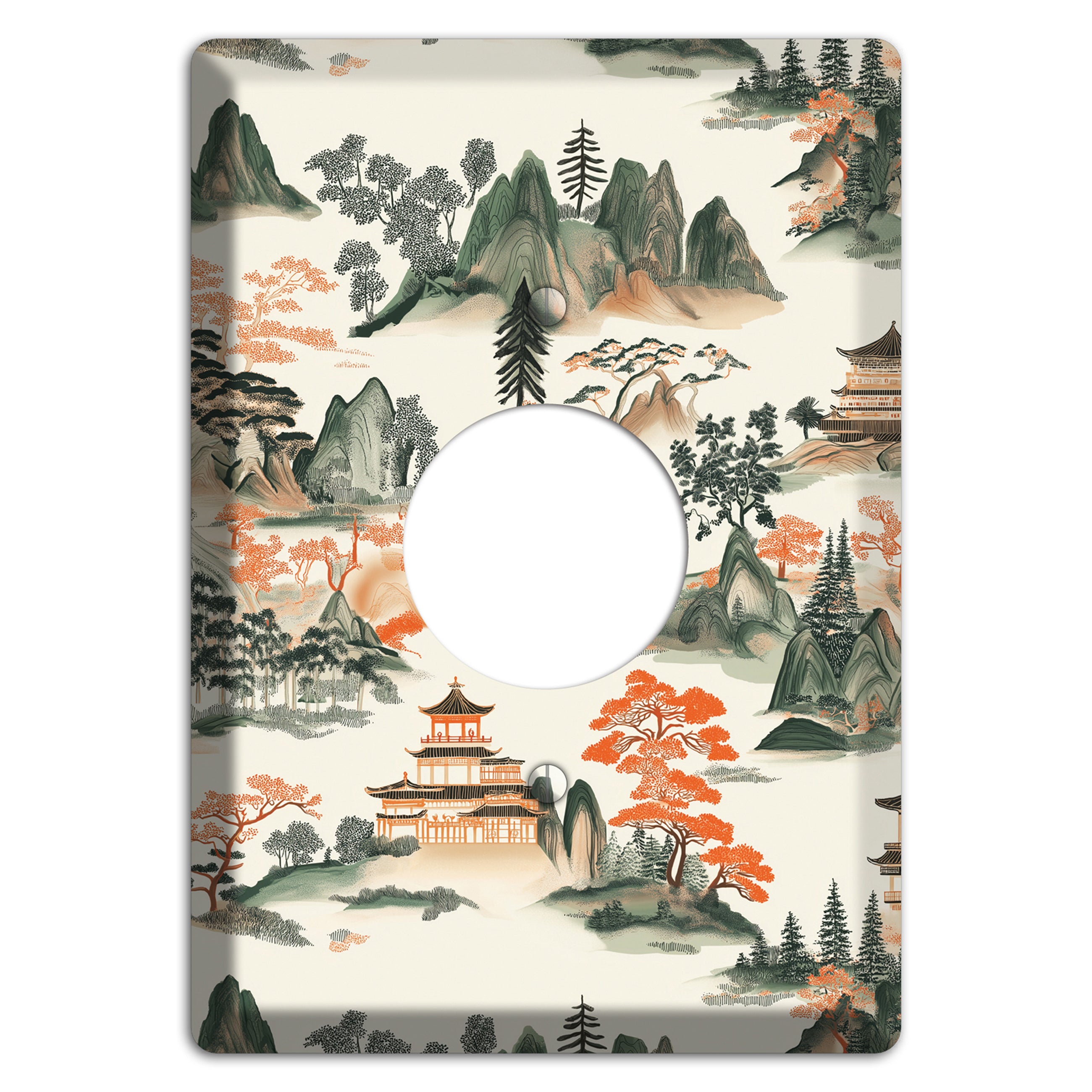 Peaks & Pagodas Single Receptacle Wallplate