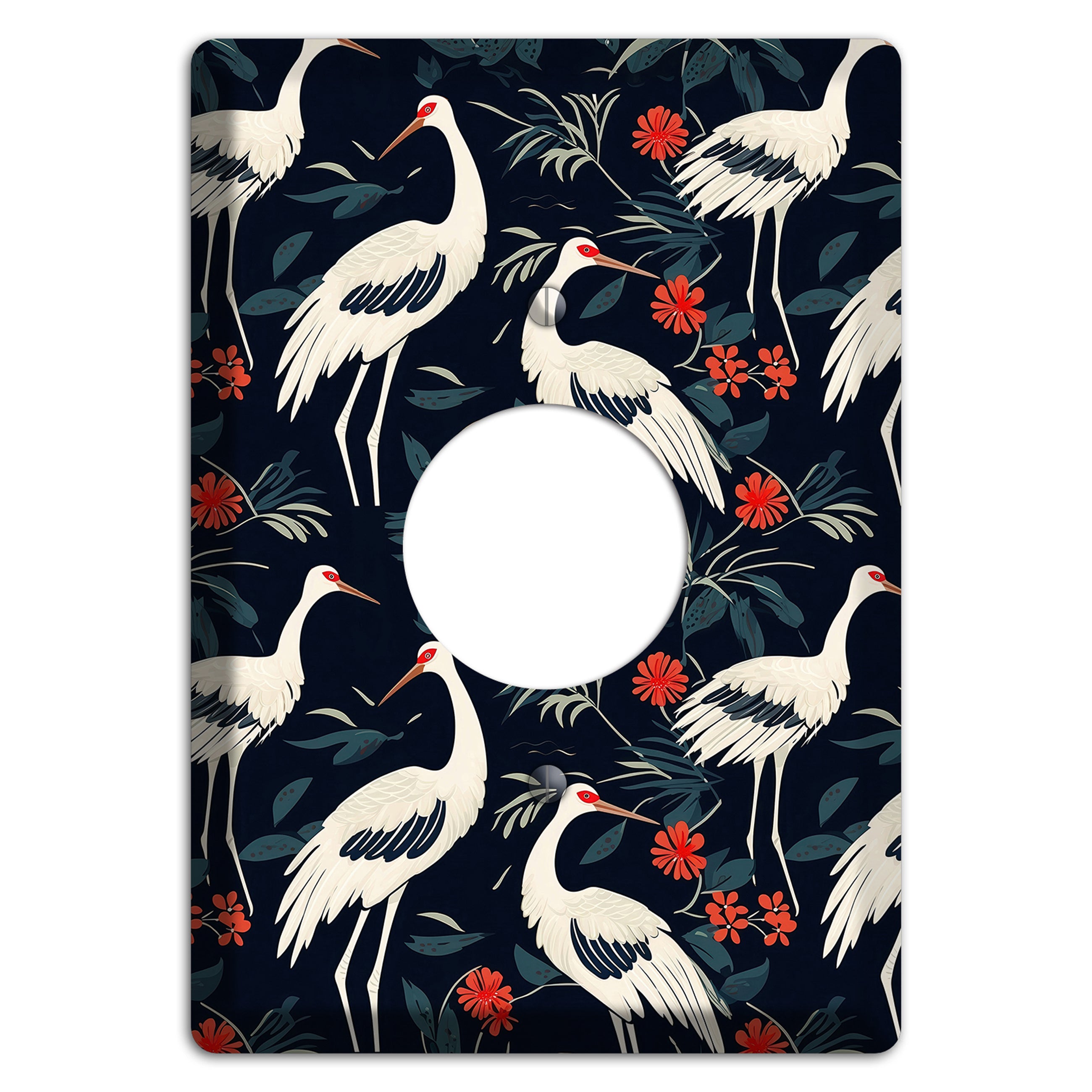 Midnight Plume Garden Single Receptacle Wallplate