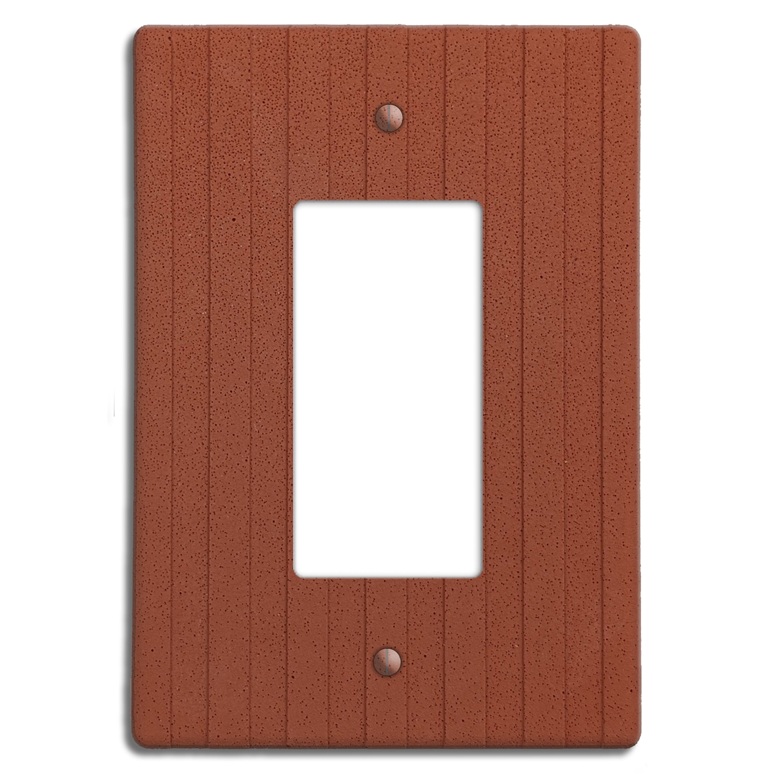 Terra Red Boho Stripes Single Rocker Cover Plate