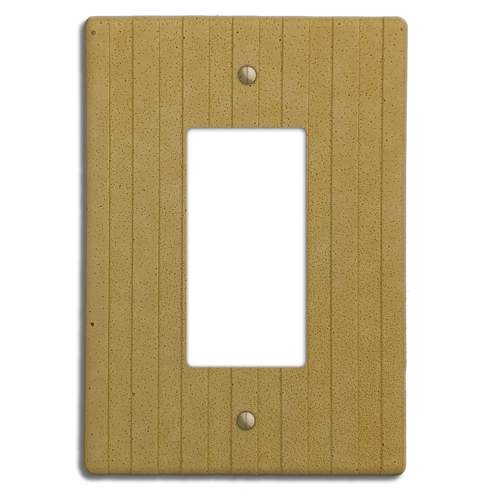 Saffron Yellow Boho Stripes Single Rocker Cover Plate