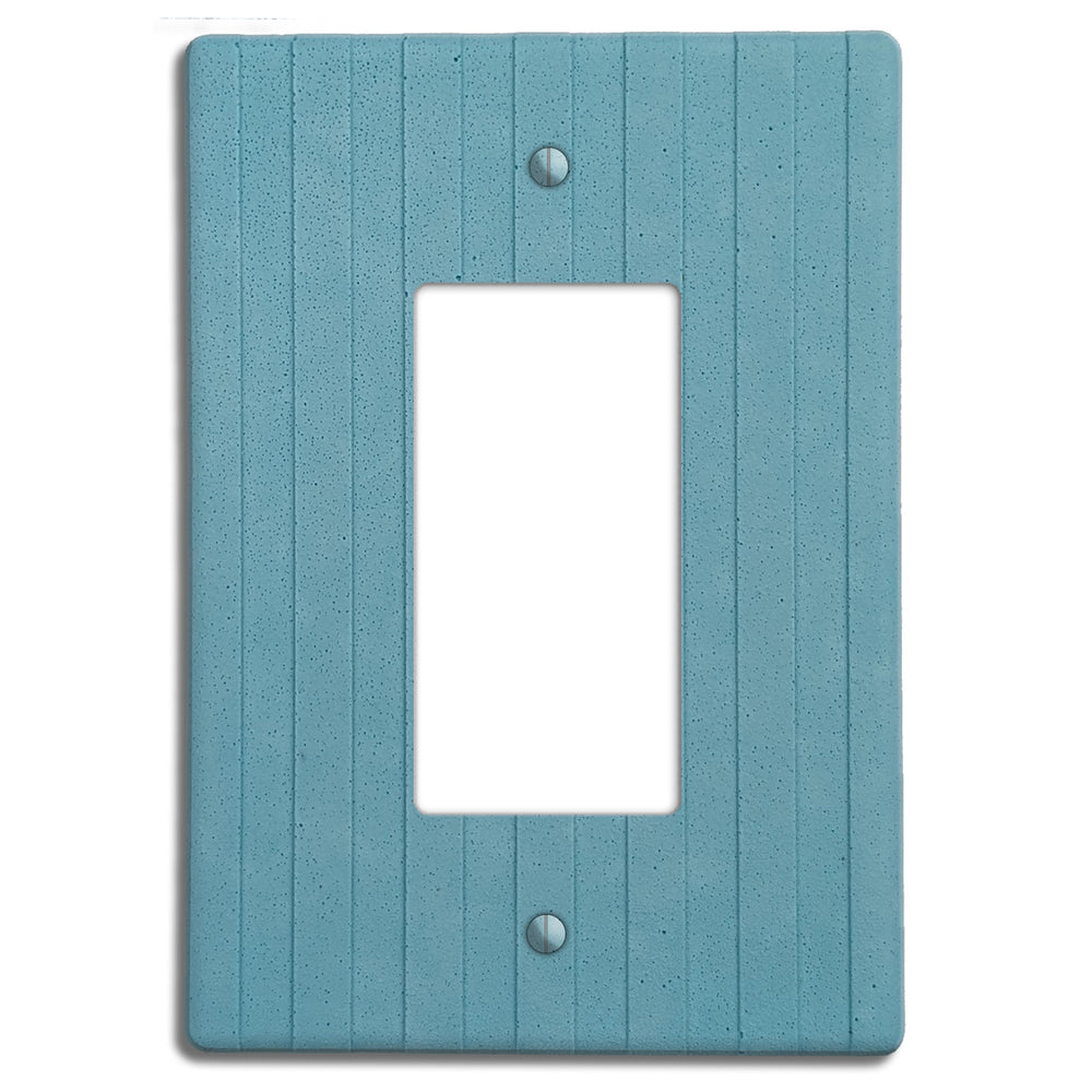 Caribbean Blue Boho Stripes Single Rocker Cover Plate