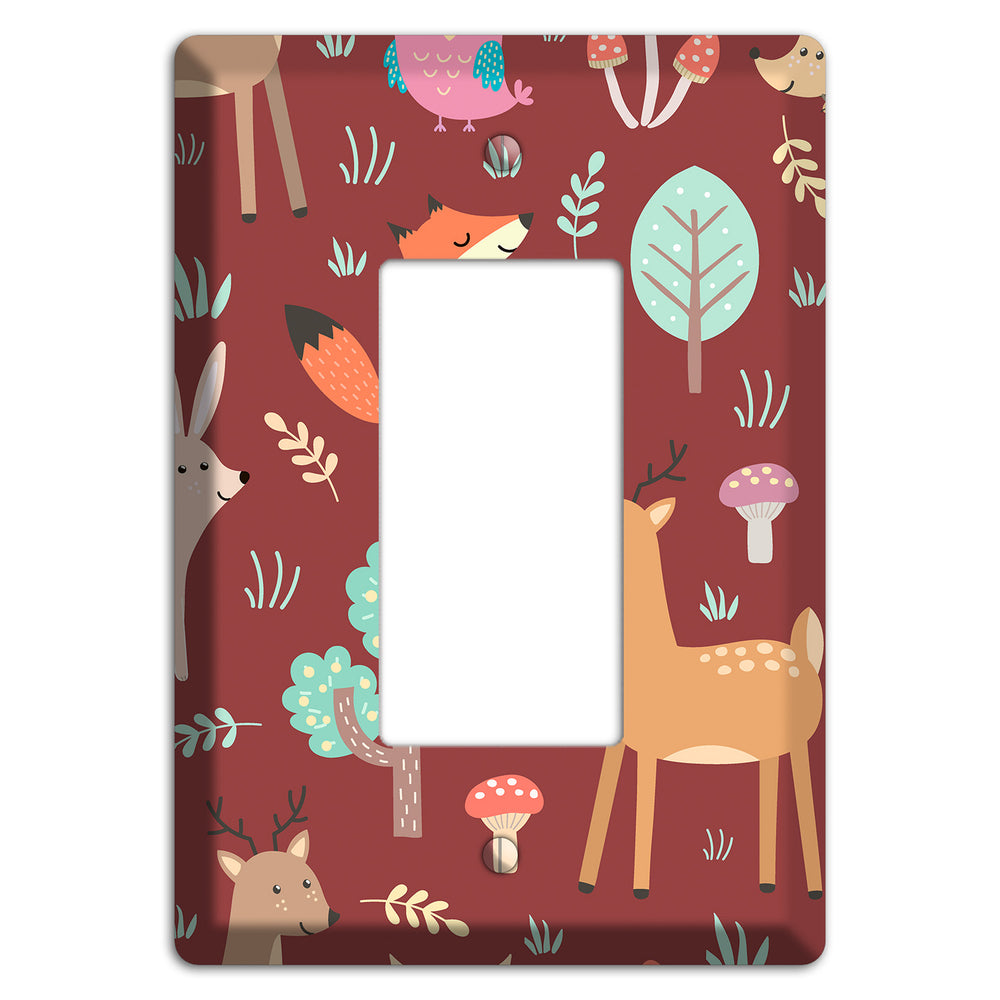 Woodland Friends (Maroon) Rocker Wallplate