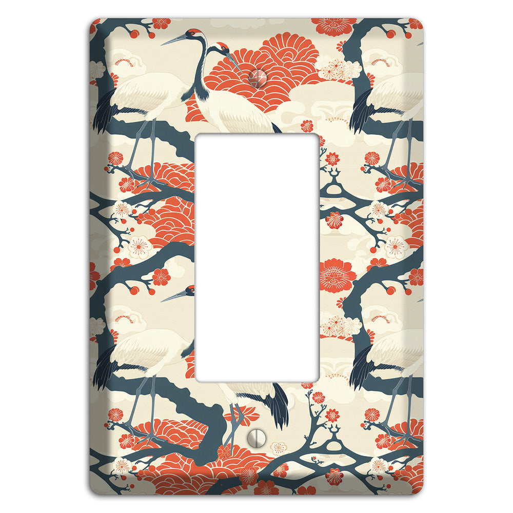 Vermillion Crane Court Rocker Wallplate