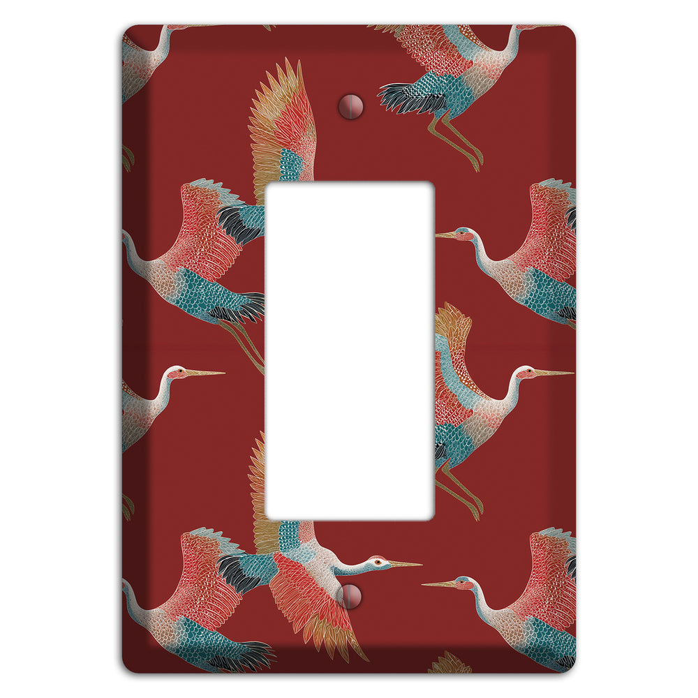 Crimson Heron Dance Rocker Wallplate