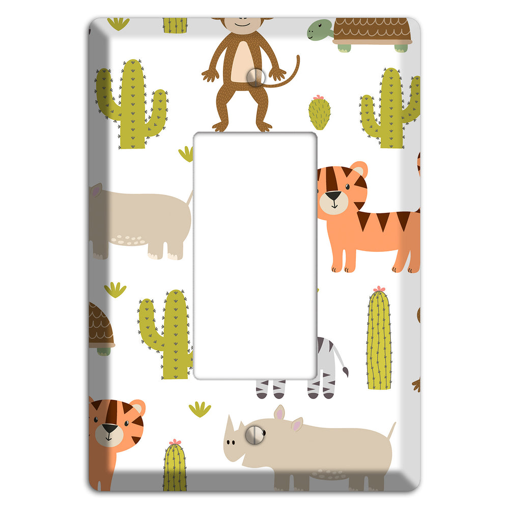 Safari Critters (White) Rocker Wallplate