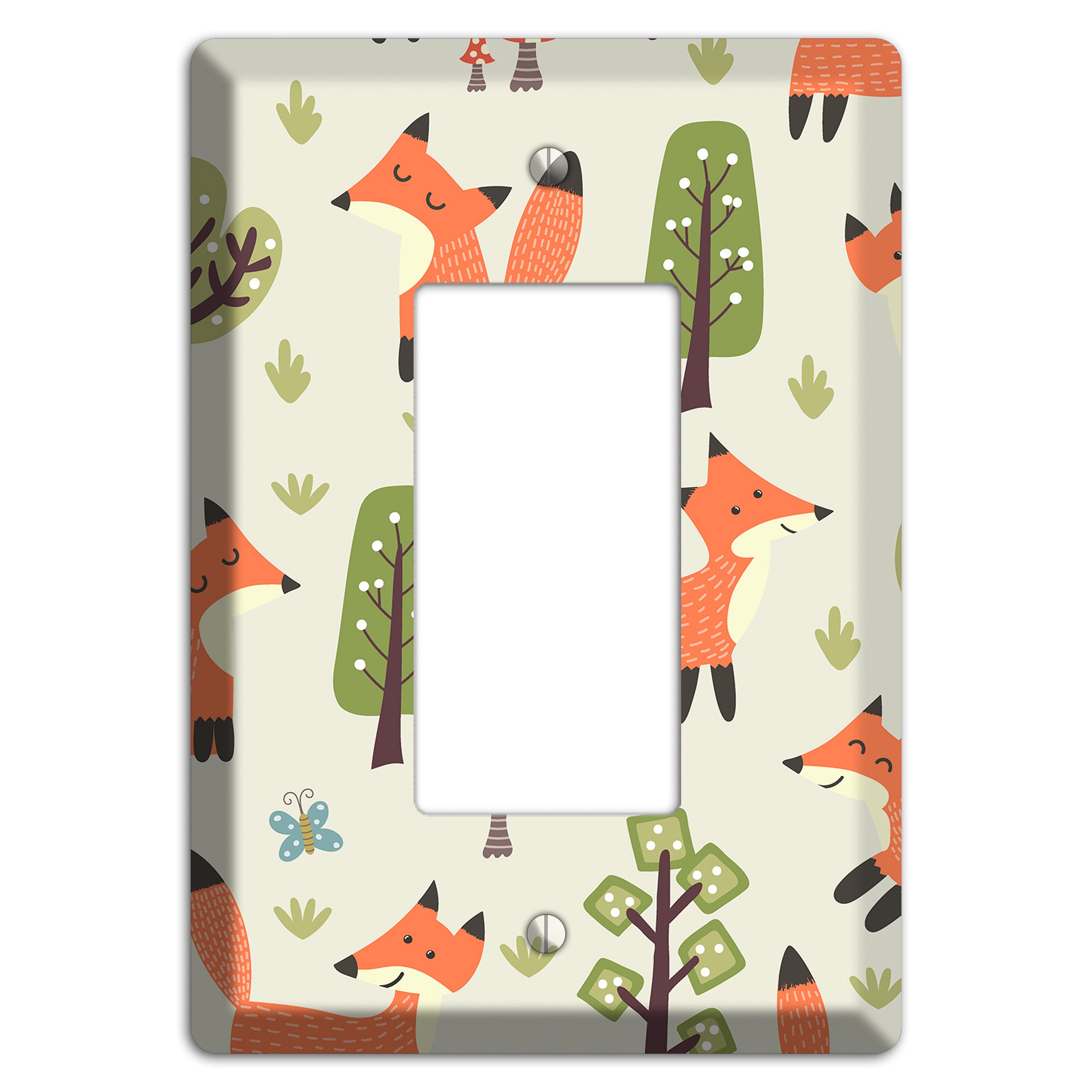 Fox & Forest (Olive) Rocker Wallplate