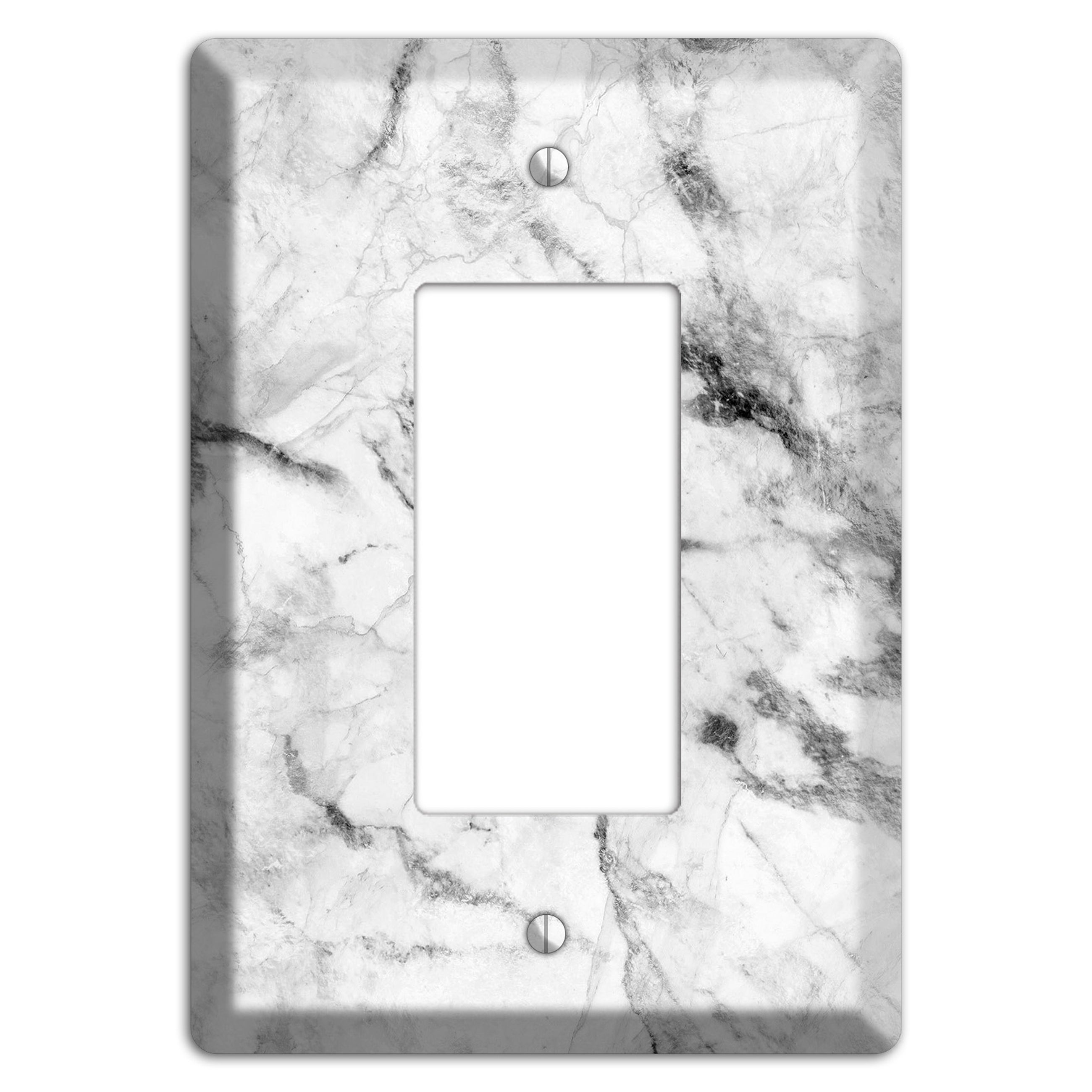 White and Gray Marble Rocker Wallplate
