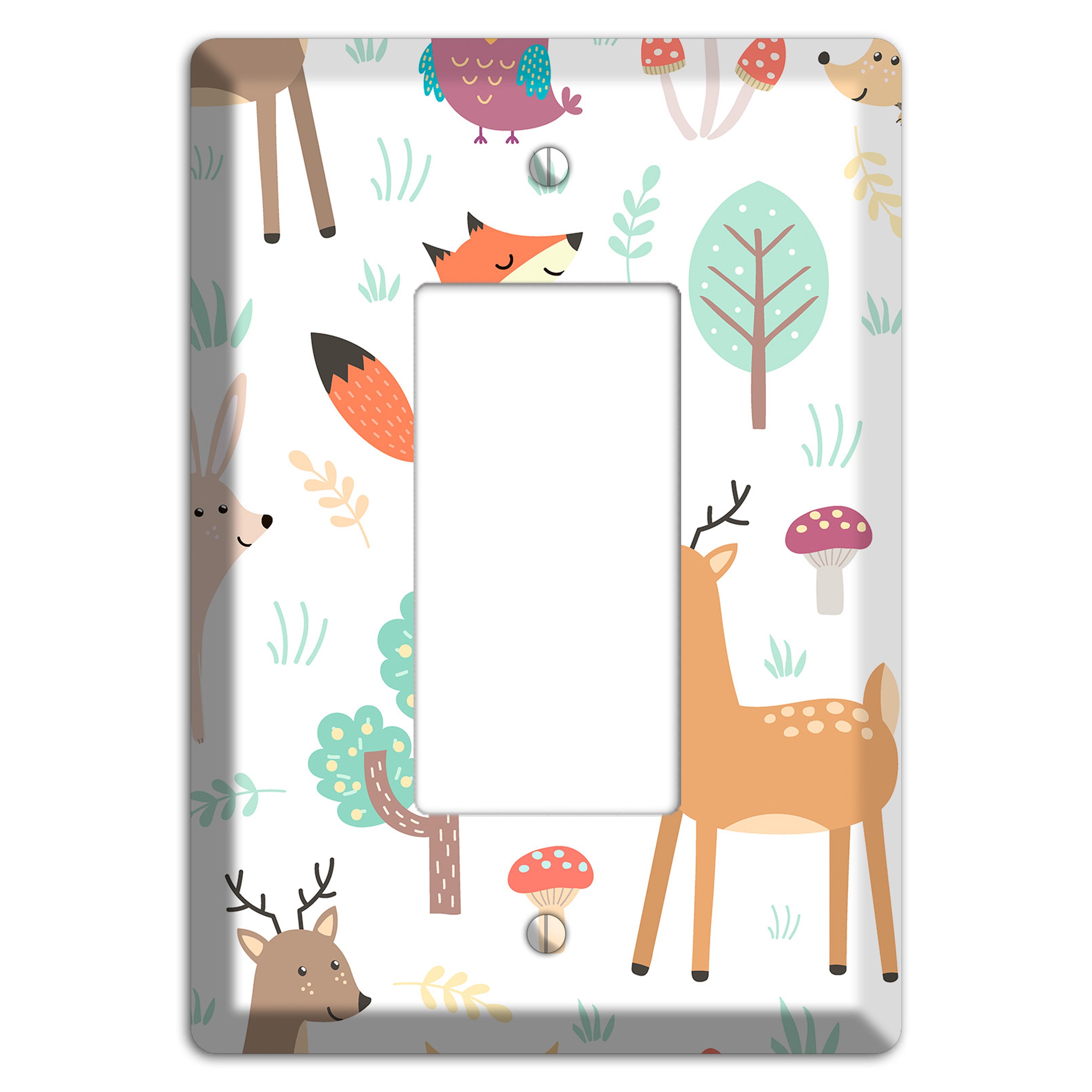 Woodland Friends (White) Rocker Wallplate