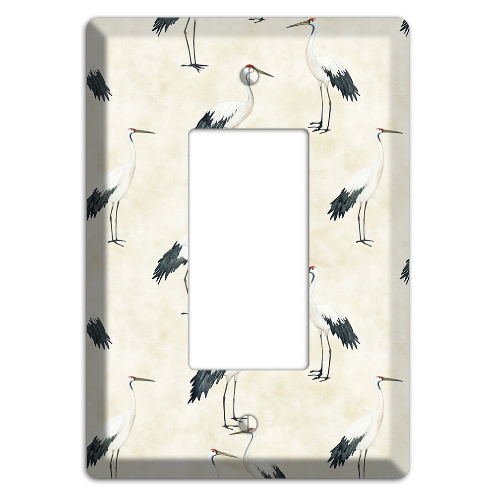 Pearl Crane Garden Rocker Wallplate