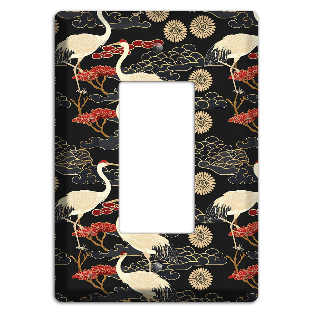 Obsidian Crane Procession Rocker Wallplate