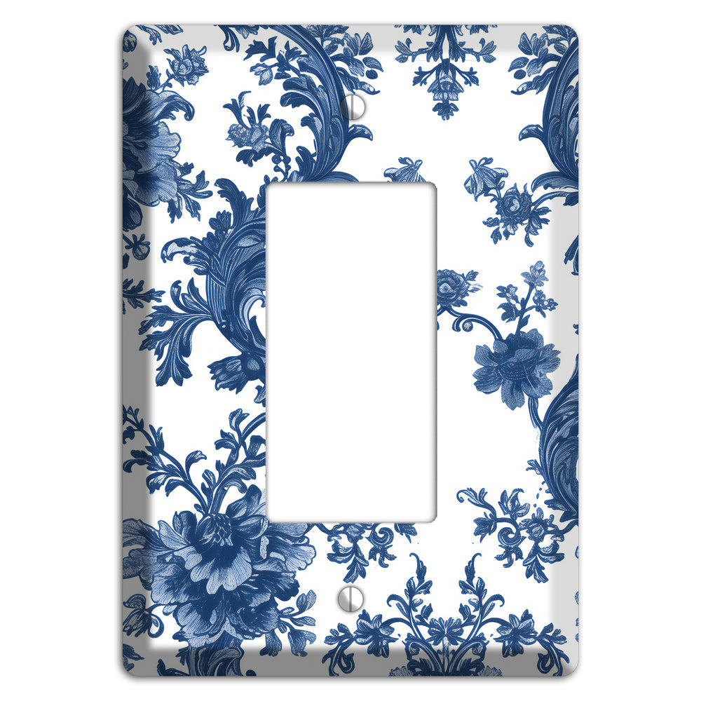Cobalt Garden Damask Rocker Wallplate