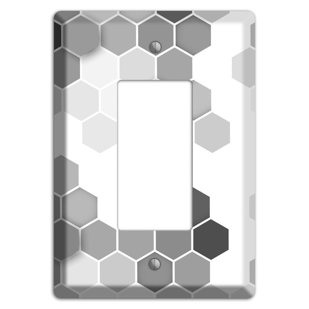 Monochrome Hexagon Tiling Rocker Wallplate
