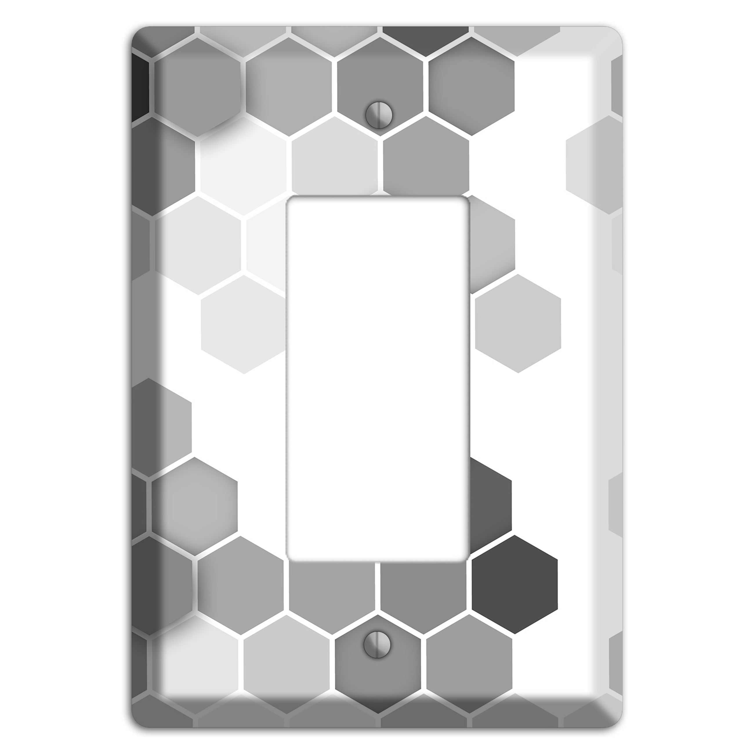 Monochrome Hexagon Tiling Rocker Wallplate