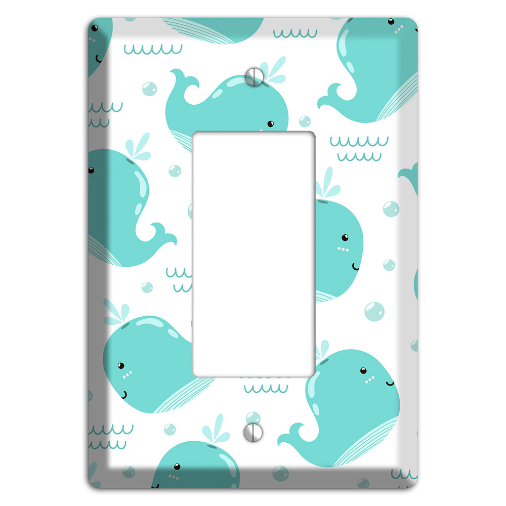 Happy Whales (White) Rocker Wallplate