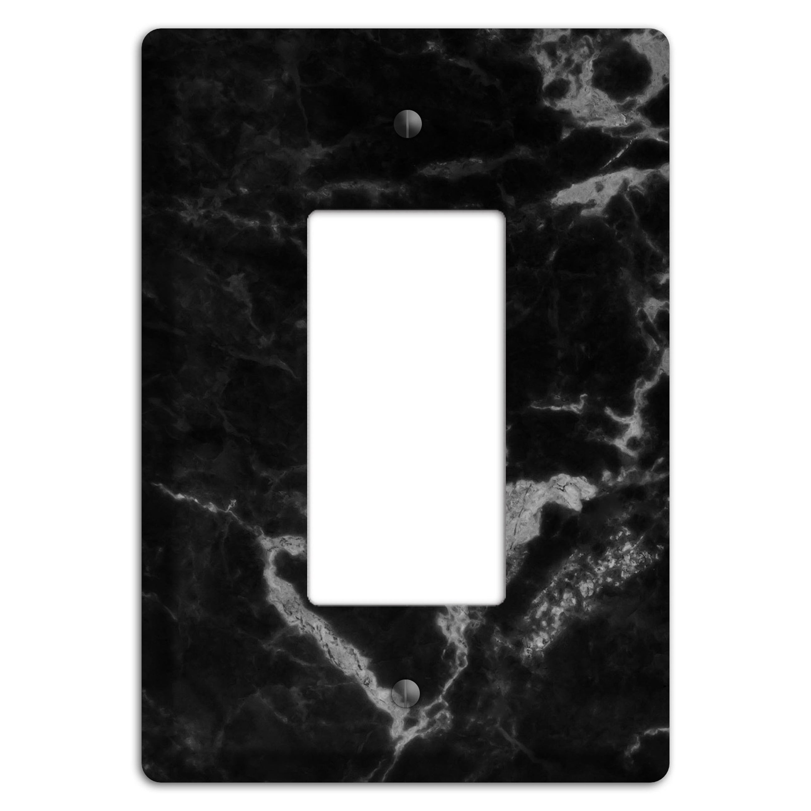 Black and Silver Marble Rocker Wallplate
