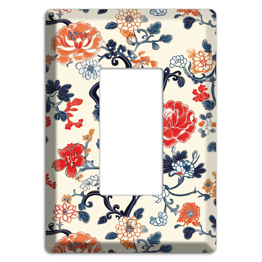 Crimson Garden Scroll Rocker Wallplate