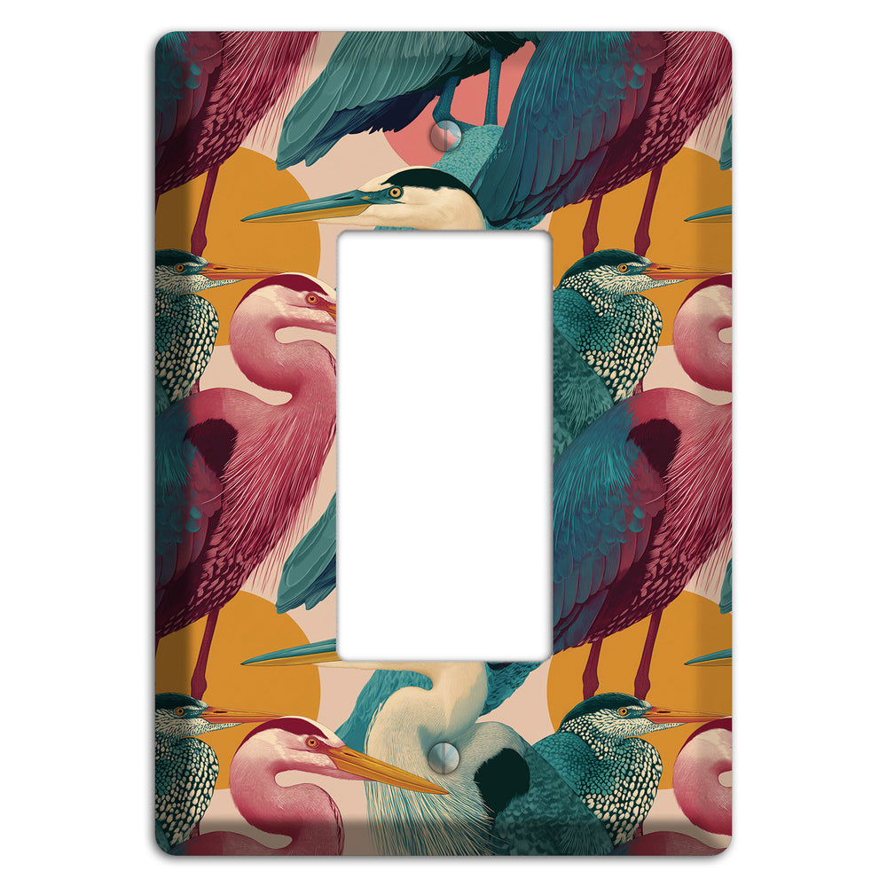 Teal Heron Mosaic Rocker Wallplate