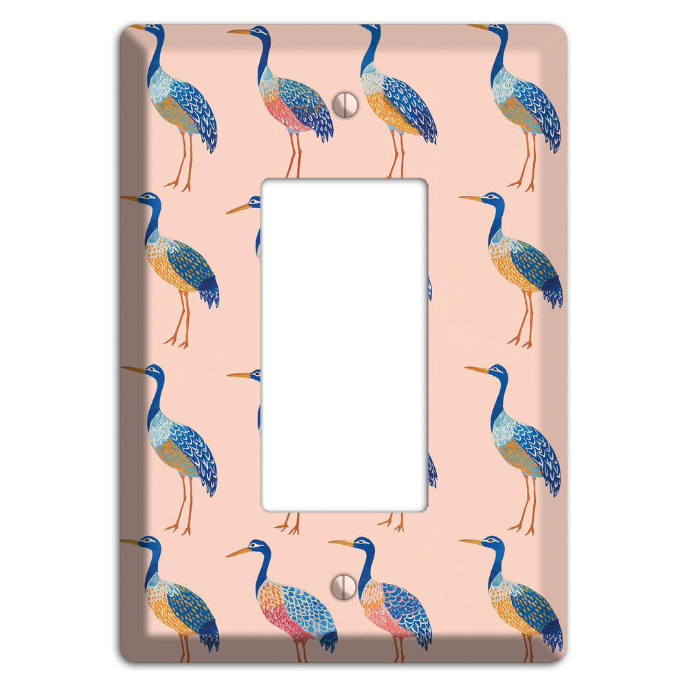 Blush Heron Parade Rocker Wallplate