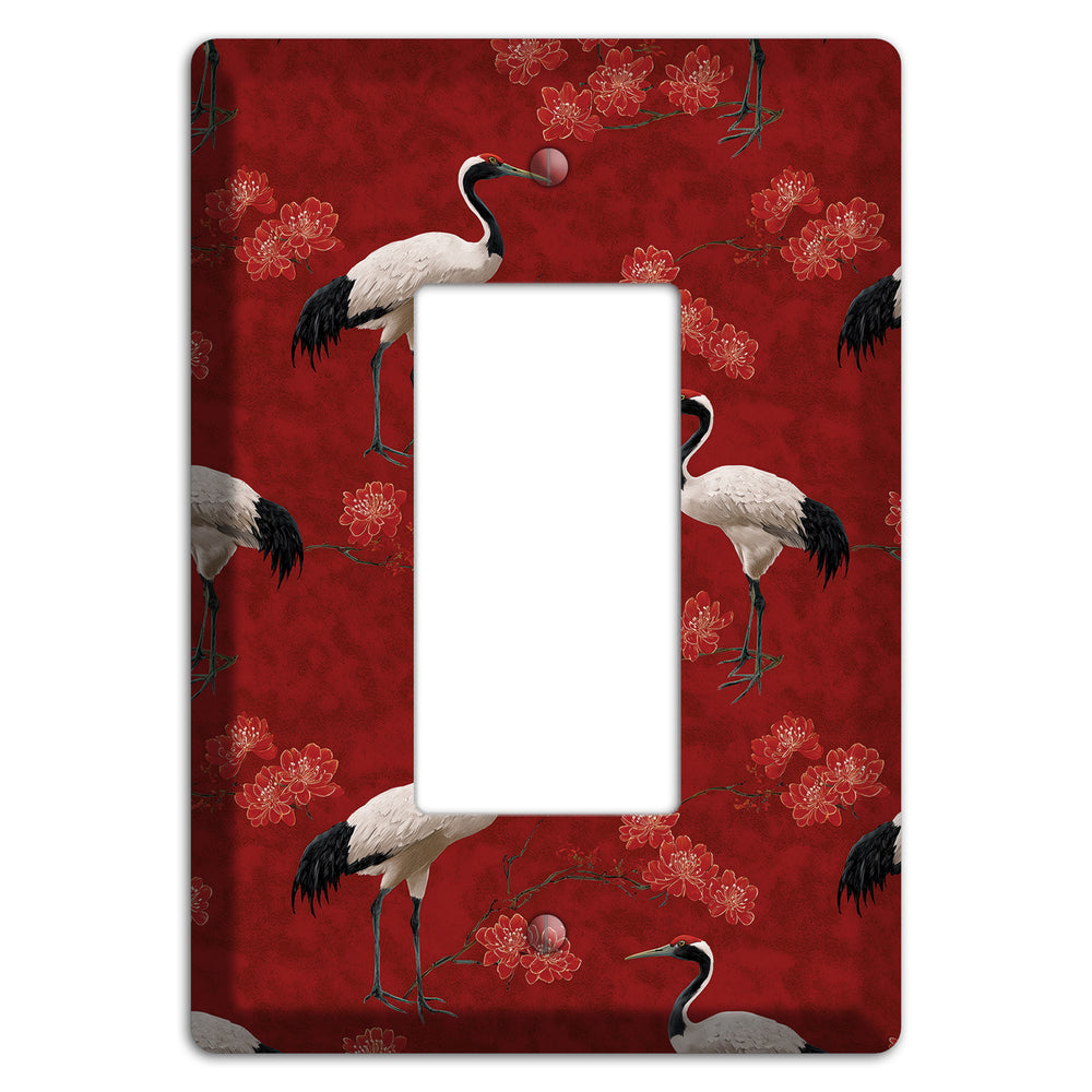 Vermillion Crane Bloom Rocker Wallplate