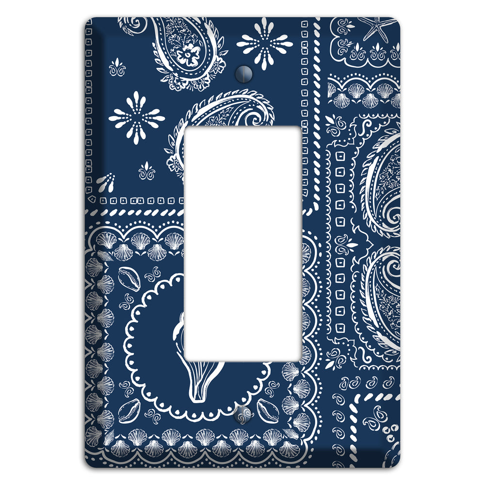Navy Paisley Patchwork Rocker Wallplate