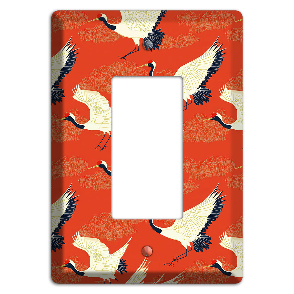 Vermillion Crane Flight Rocker Wallplate