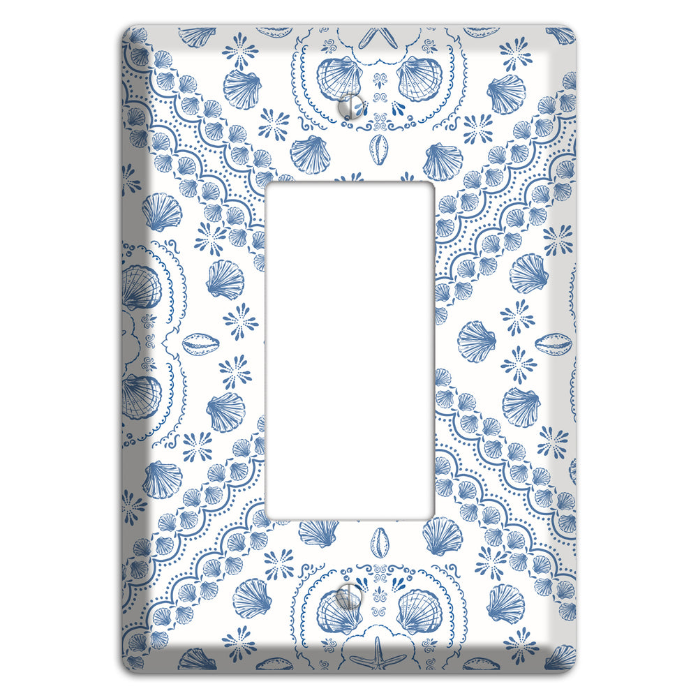 Azure Shell Damask Rocker Wallplate