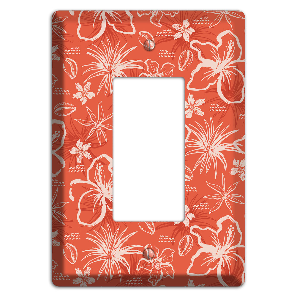 Coral Hibiscus Reverie Rocker Wallplate