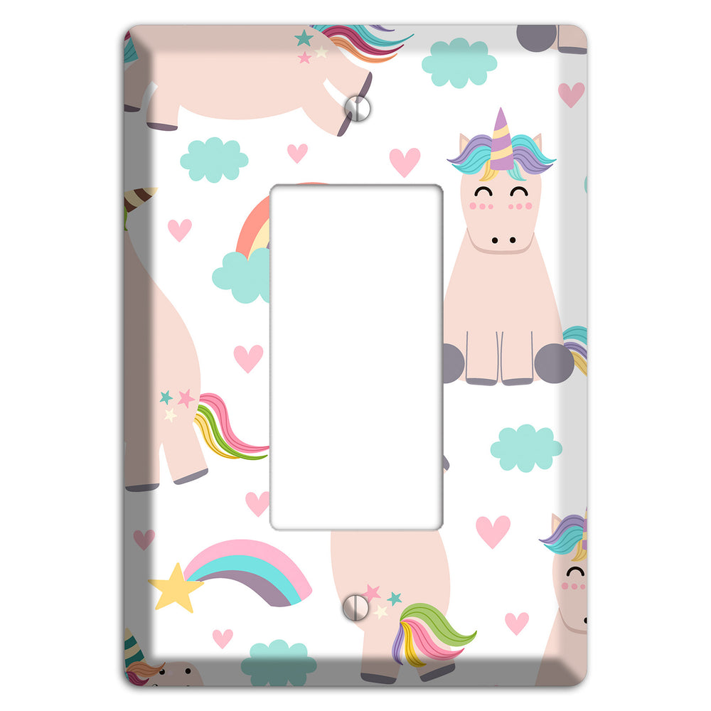 Rainbow Cloud Herd Rocker Wallplate