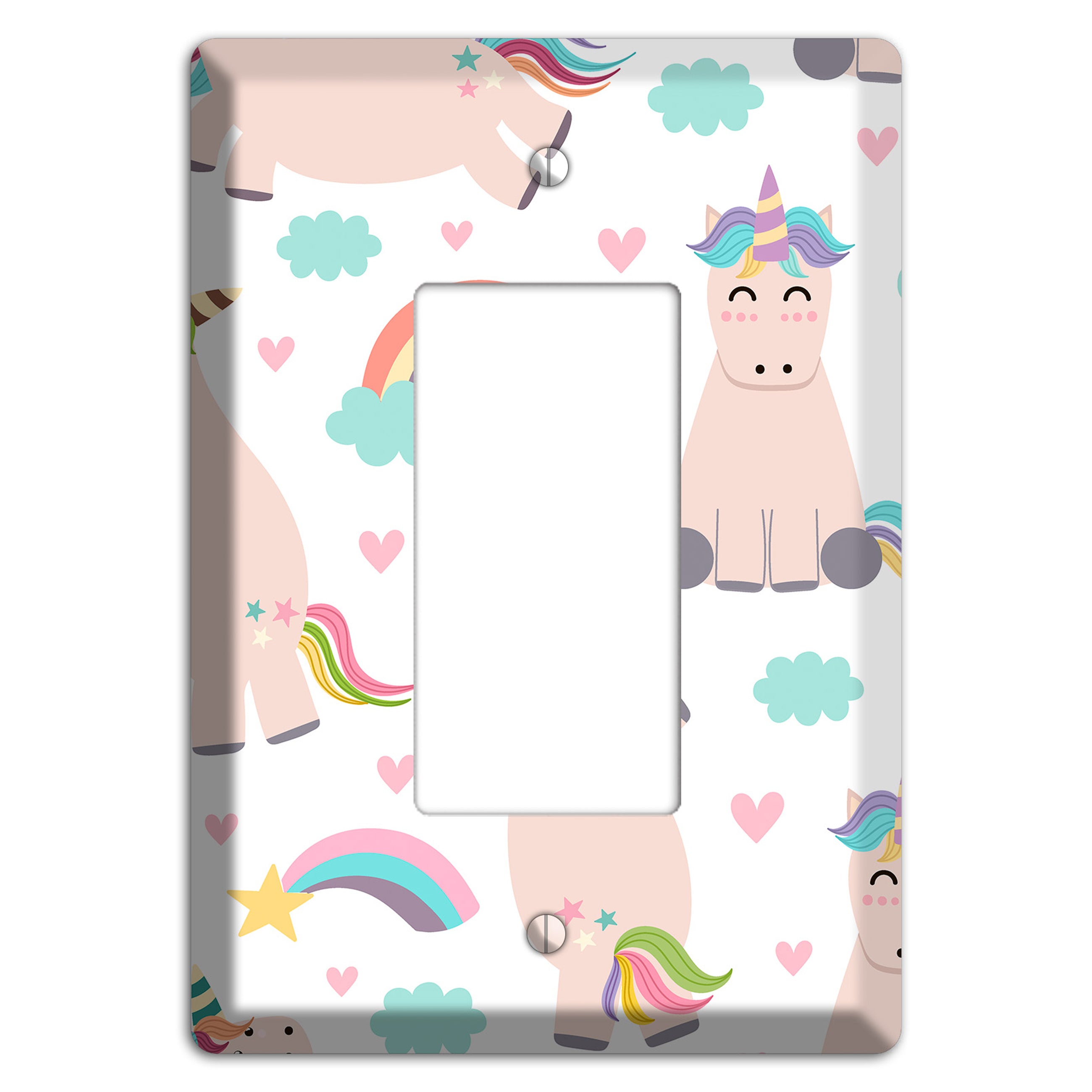 Rainbow Cloud Herd Rocker Wallplate