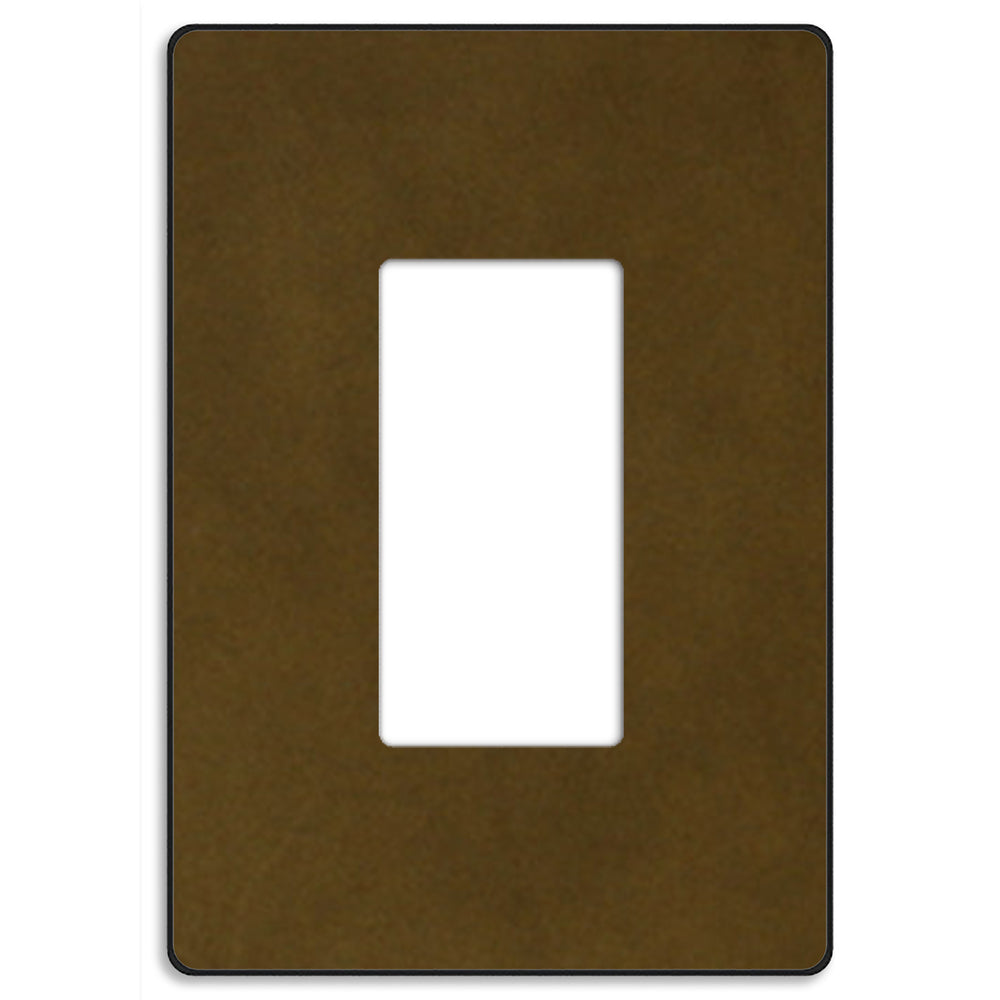 Screwless Leather Olive Rocker Wallplate