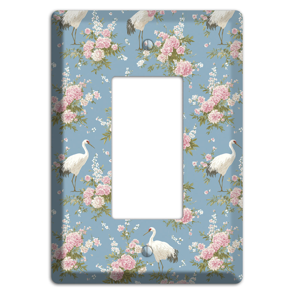 Dusty Blue Peony Flight Rocker Wallplate