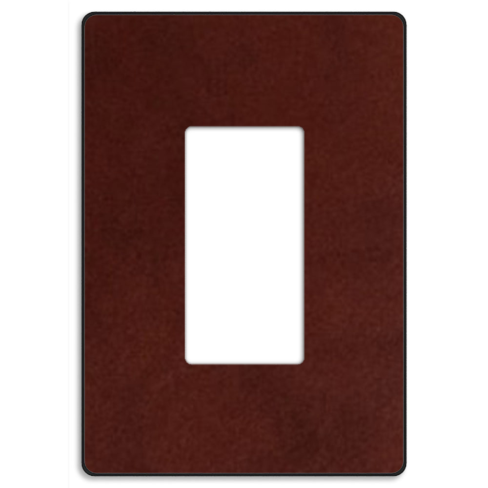Screwless Leather Burgundy Rocker Wallplate