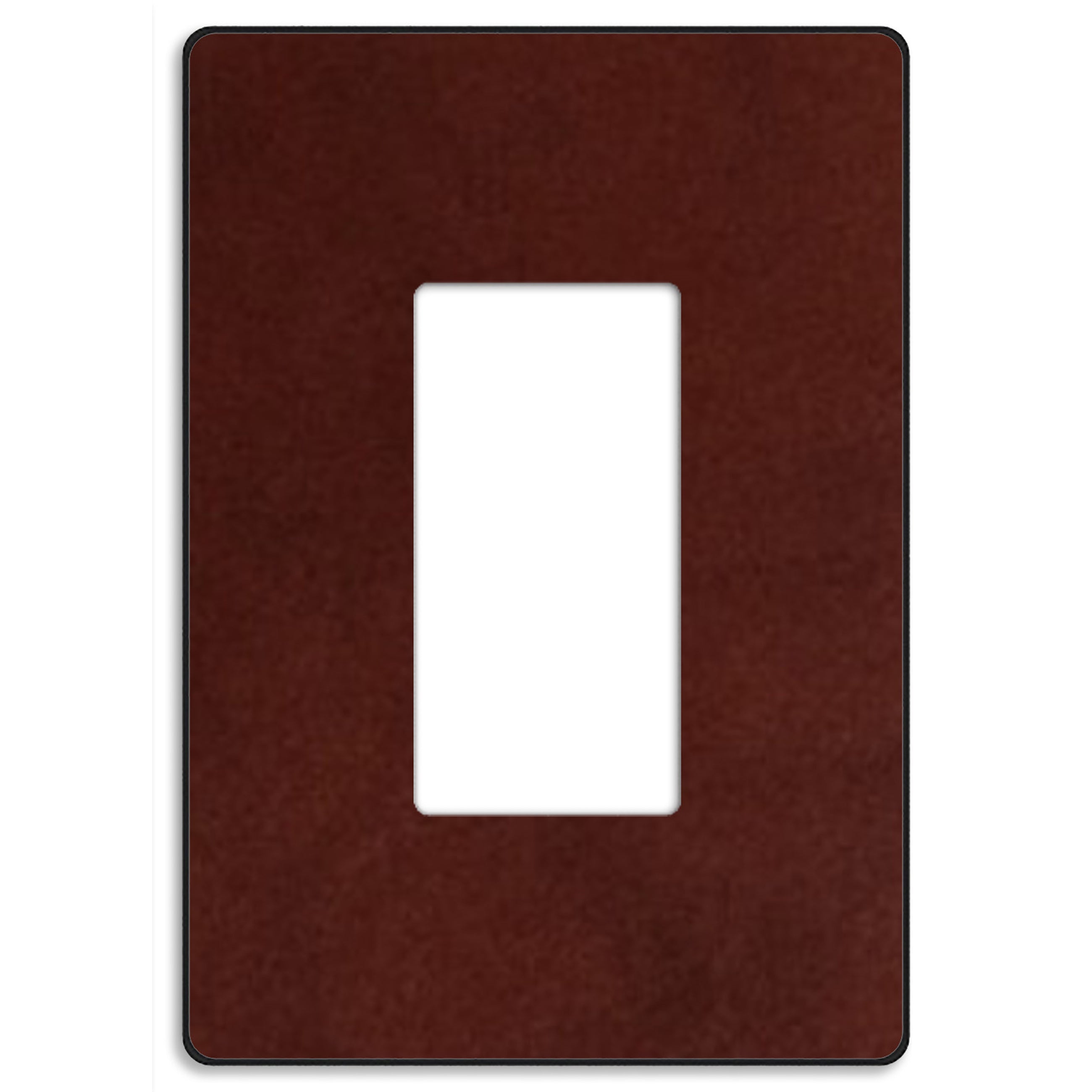 Screwless Leather Burgundy Rocker Wallplate