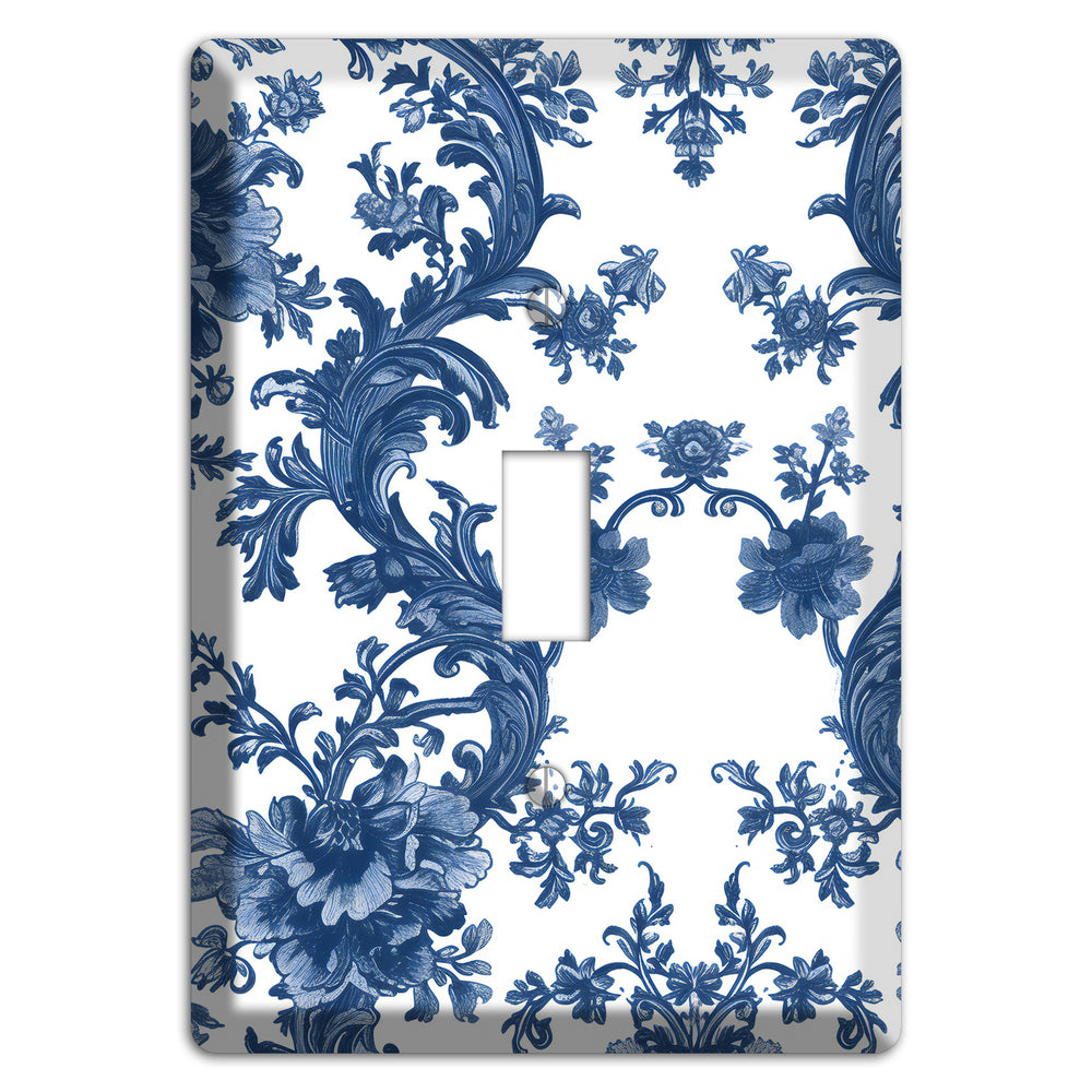 Cobalt Garden Damask Cover Plates