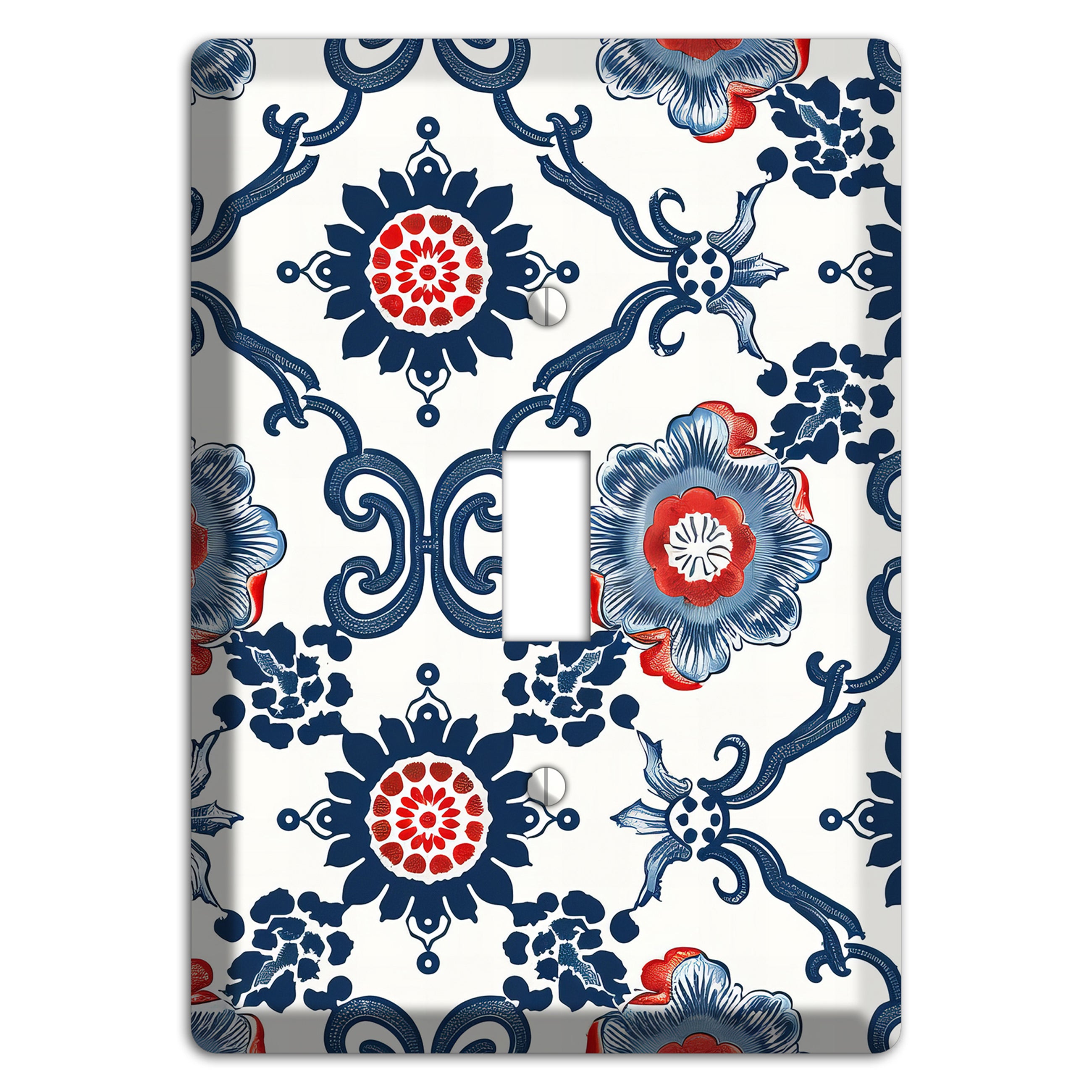Indigo Court Florals Cover Plates