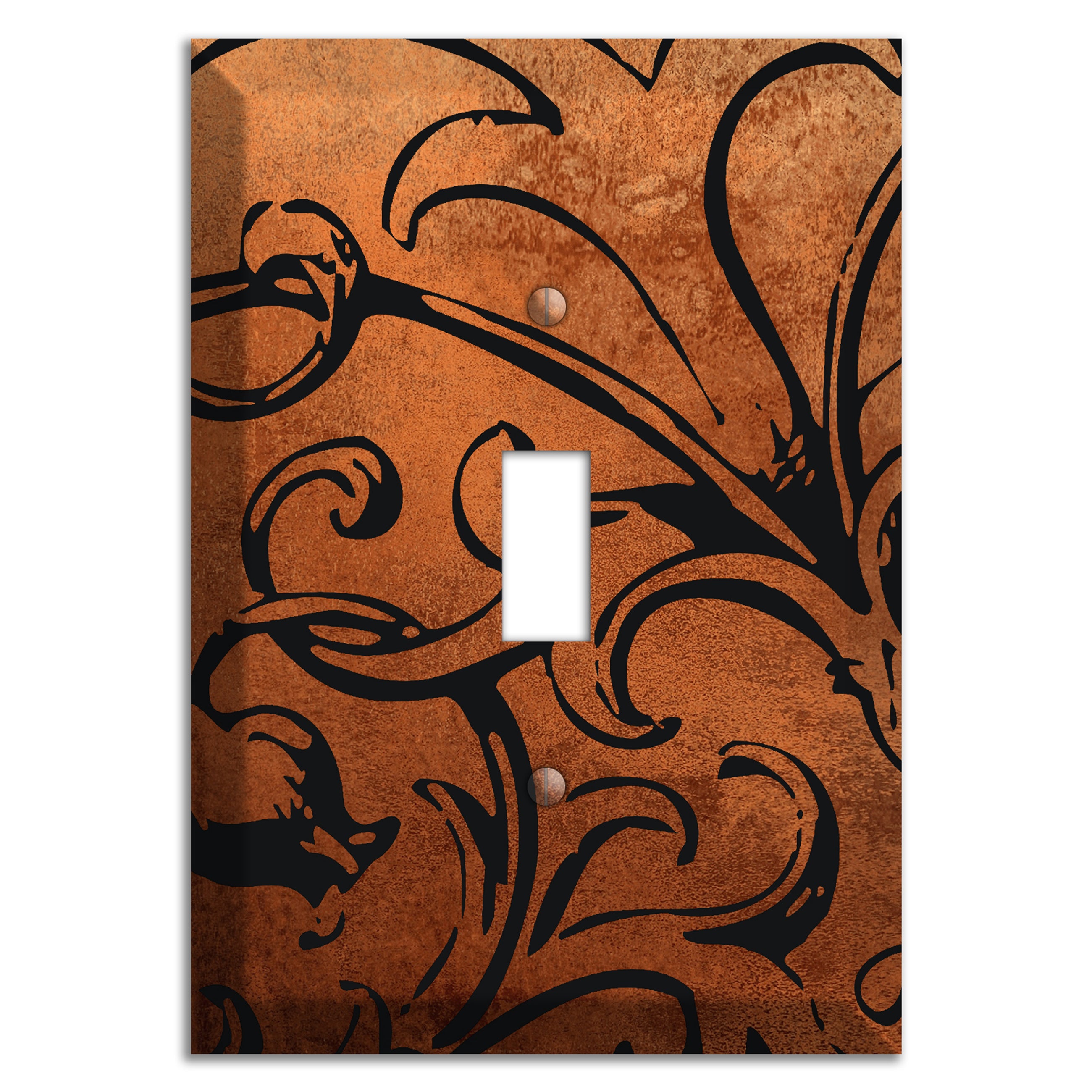 Antique Copper Victorian Scroll Cover Plates