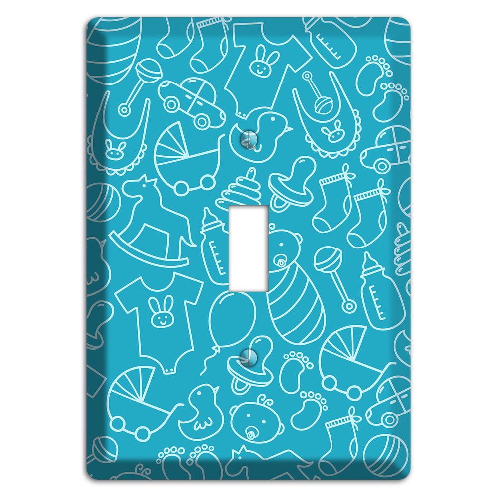 Line Art Baby Blue Cover Plates
