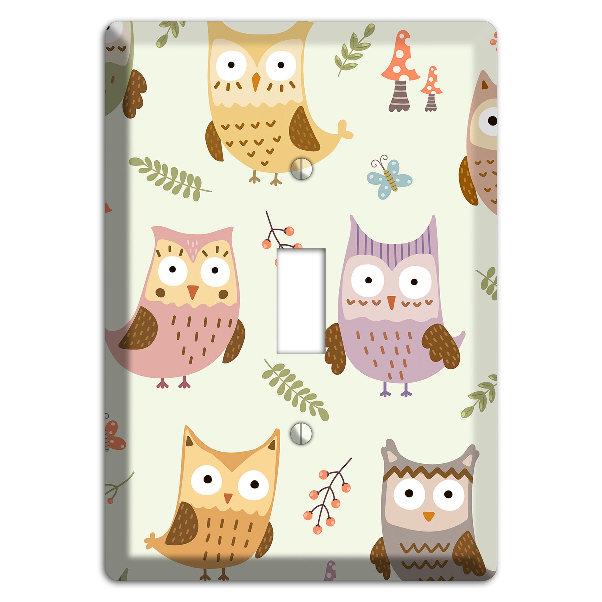 Sleepy Owls (Cream) Cover Plates